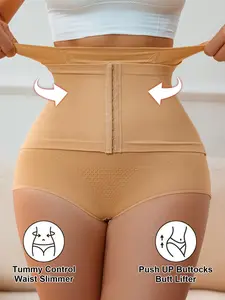 High Waist Abdominal Control Panties for Women Postpartum, Adjustable Buckle Seamless Shapewear, Plus Size Butt Lifting Tight Fit