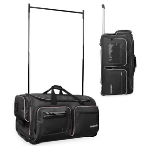 Fanwoli Dance Bag with Garment Rack - 28" Competition Duffle Bag, Ideal Costume Suitcase for Dancers, Livestreamers, and Athletes, Large Capacity with Enhanced Stability and 10 Compartments