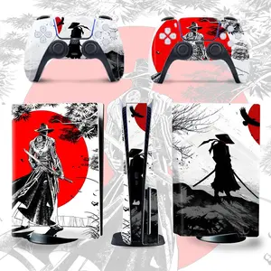 Hand-painted Anime Scene Game Console Skin Sticker (1 Set), Multipurpose Self-adhesive Anti-scratch Protective Film, Multifunctional Game Console Protector For PS5, Durable, Adhesive Backing