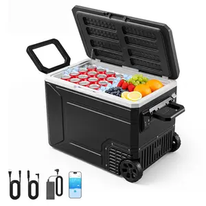 【FathersDayGift】VEVOR 12 Volt Refrigerator, 82.4 QT/ 78L Car Fridge, Portable Electric Freezer Compressor with Handle, APP Control and Wheel, 12V/24V DC 100-240V AC, -4℉ to 68℉, for Truck Van RV SUV Travel Camping