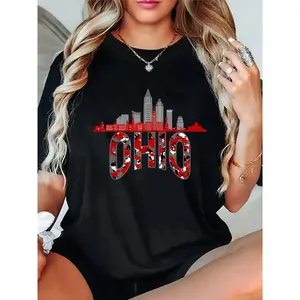 100% Cotton Unisex Ohioan State of Ohio Camo Graphic Designs T-Shirt