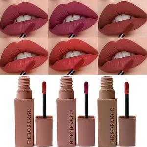 [6-Piece Set] HERORANG Velvet Matte Lip Mousse - 6 Shades | Long-Lasting Non-Fading Formula | Smooth Misty Finish For Fuller Lips | Valentine's Day/Halloween/Christmas Gift Set | Creamy Velvet Lip Tint！