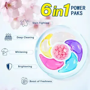6in1 pod, Stain fighting + deep cleaning + whitening + brightening + freshness, Just toss one in and let it work, Multi purpose detergent, laundrydetergent, laundrypods, homeessentials, laundryhacks