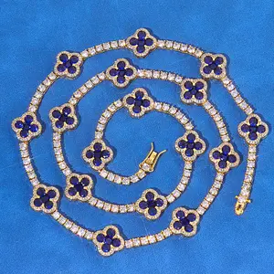 Custom Tennis Chain Necklace with Colored Gemstones | Simple CZ Stone Bracelet for Everyday Wear