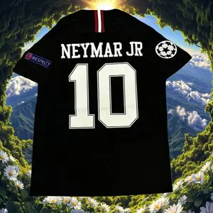 18-19 Away Black No. 10 Neymar Short Sleeve Breathable Football Jersey