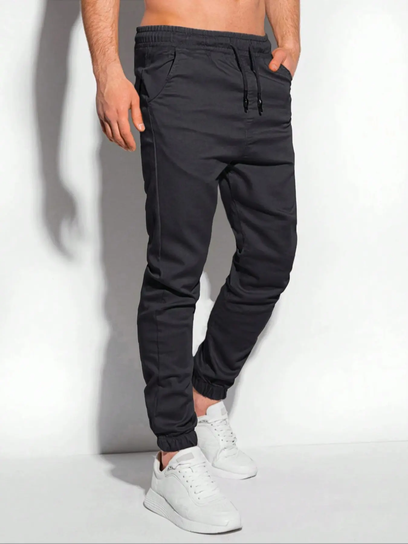 Men's Fashion Casual Running Sports Jogger Pants, Slim Fit Comfortable Design, Spring & Fall Wear, Office and Daily Use, Drawstring Waist