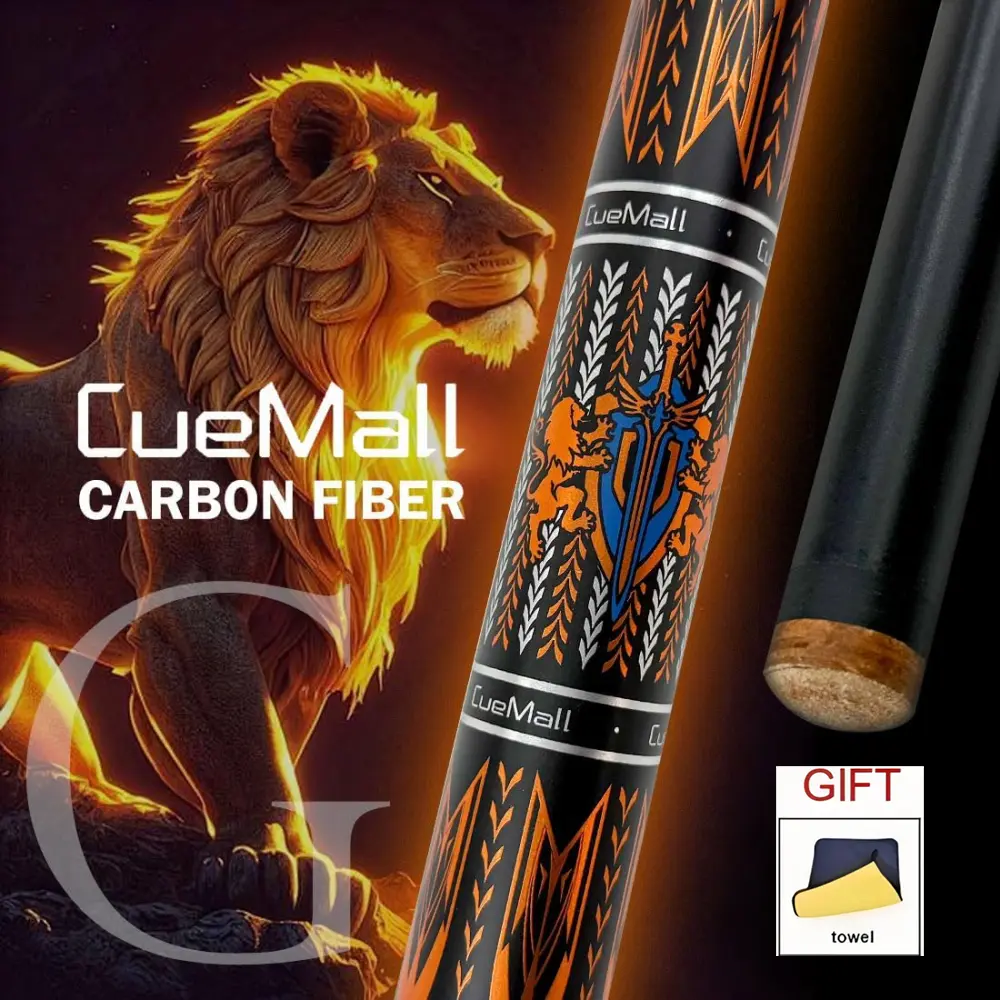 Carbon Fiber Pool Cue Stick CM-G with Towel Gift 148cm/58.27in Length 12.5mm/0.49in Multi-layer Tip Hot Silvery Pattern Craft For Pool/Chinese Ball Billiards
