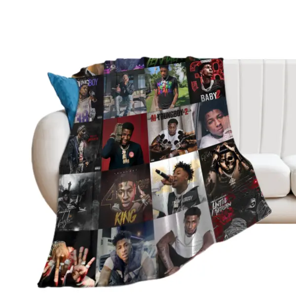Youngboy Album Cover Full Print Flannel Fabric Blanket - Anti-Pilling, Breathable Soft Thermal Flannel Fleece Throw for Couch & Bed, Kpop Theme