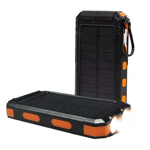 36800mAh Multifunctional Solar Power Bank Charger, 5V3.1A QC 3.0 Fast Charge External Battery Pack, Portable Travel Power Bank with Built-in Super Bright Flashlight for Multiple Device Charging, Multifunctional Power Bank