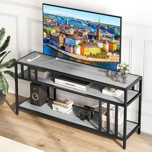 TV Stand - TV Stand for TV Up to 75 Inches Entertainment Center with Open Storage Shelves TV Media Console Table for Living Room, Bedroom