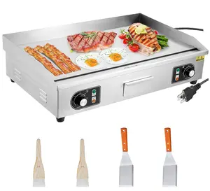 【GARVEE】30'' Electric Countertop Griddle with 3000W Power, Commercial Flat Top Grill Featuring Adjustable Temperature Control, Stainless Steel Non-Stick Teppanyaki Surface for Restaurant Kitchen, 110V (No Plug)