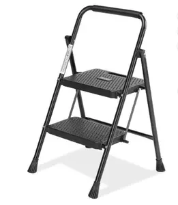 CONCETTA 2 Step Ladder, Folding Step Stool with Anti-Slip Pedal, Lightweight Portable Ladder for Home, Workplace, 800lbs Capacity