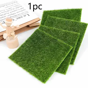 Mini Artificial Grass Mat, DIY Micro Landscape Decor, Reusable Cuttable Fake Grass for Outdoor Model Scenes, Craft Supplies, Two Sizes Available