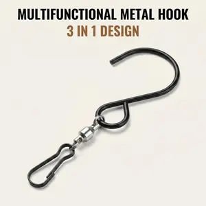 12 Stainless Steel Rotating Hangable Hooks, Ideal for Garden Wind Spinners, Durable Wall-Mounted Decorative Accessories, Versatile Outdoor Use
