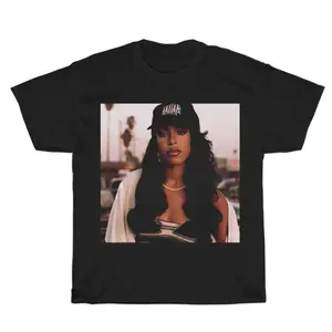 Vintage Aaliyah Graphic Unisex Tee with Bootleg Rap Design 90s Style Clothing Rap Gift for Him and Her Streetwear Menswear Top