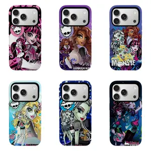 Monster High Cartoon Collage Phone Case, protection design, Edgy Hot Girl Nostalgic Trendy Shell,Y2K Gothic Emo Aesthetic Protective for iPhone11 12 13 14 15 16 17pro max and Samsung S21-S26 .Perfect for Her/Him Girly Phone Caseslovely stylish gift