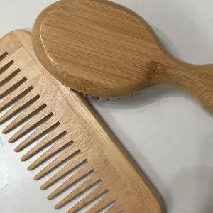 Bamboo Hair Comb Set, 4-Count Natural Bamboo Paddle Detangling Hairbrush, Wide-Tooth and Tail Comb, Smoothing Hair Styling Tools for Women and Men, Curly Hair Care Grooming Gift #GLOBAL PICKS
