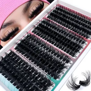 Mixed Length Individual False Eyelashes, Volumized False Eyelashes, Natural Eyelash Extensions, Self Grafting Curl Eyelashes, Cosmetic, Curl Cluster Lashes, Cluster Lashes Set, DIY Eyelash Extensions, Eyelash Falsies