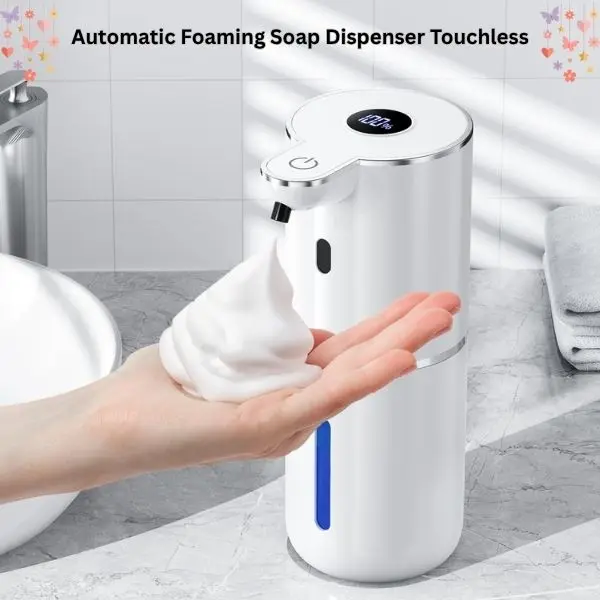 Induction Hands-Free Self-Dispensing Rustproof Soap Dispenser - USB Rechargeable Electric, 380ml, 4-Level Adjustable Volume, Smart Display, Leak-Proof, IPX5 Waterproof, Wall-Mounted for Kitchen, Bathroom (Mother’s Day Gift), Dispenser Soap Dispensers