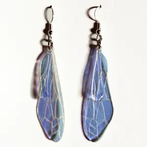 Iridescent Acrylic and Resin Insect Wing Earrings - Hornet