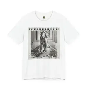 Men's Ribbed Casual-Fit Cotton T-Shirt, Pinup Queen Print Design, Versatile Layering Piece for Jackets Pairing (Unisex Sizing Available)