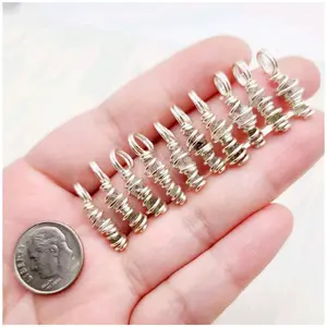 Intuitively chosen Tiny Moldavite Shard and Herkimer Diamond XS-S Micro Mini Pendant Charm in silver plated copper wire (Random)