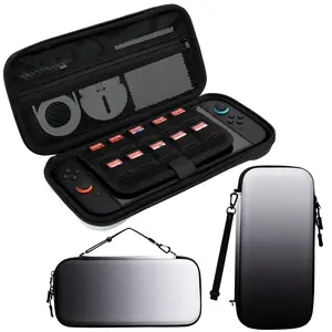 GAMSTORY Carrying Case for Nintendo Switch 2 - Portable Travel Bag, Hard Shell Portable Case with 10 Game Card Slots, Protection Game Console Accessory Storage Bag, Detachable Hand Straps (Black&White)