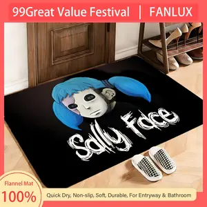 Horror Sally Face Floor Mat This soft flannel mat provides a cozy Soft flannel mat with quick water absorption, non-slip and durable. Easy to clean, ideal for bathroom and entryway use.