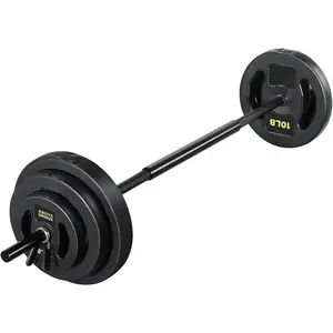 Barbell Weight Set, 45 LB Adjustable Free Weights Bar Set for  Gym Strength , Full  Workout,  Building,  Fitness Weight Lifting Equipment
