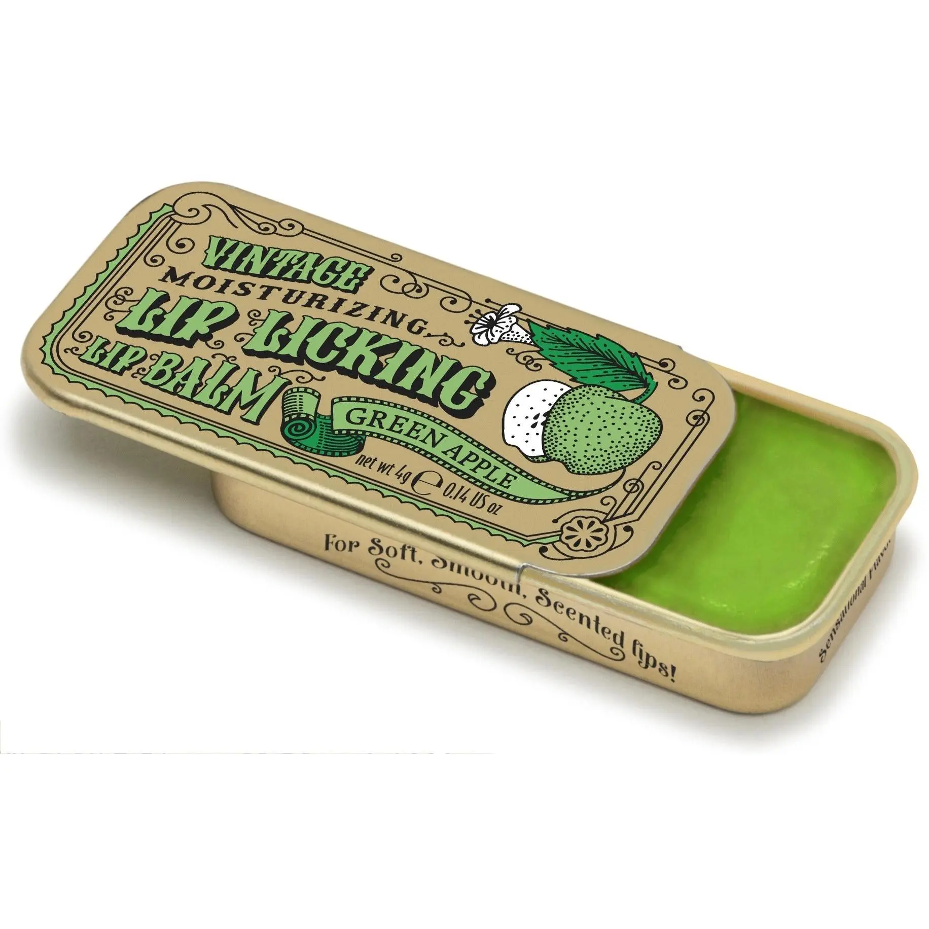 Tinte Cosmetics Tinted Green Apple Flavored Lip Balm, US-Made Vintage Organic Shea Formula, Silky Smooth Texture for Chapped Lip Relief