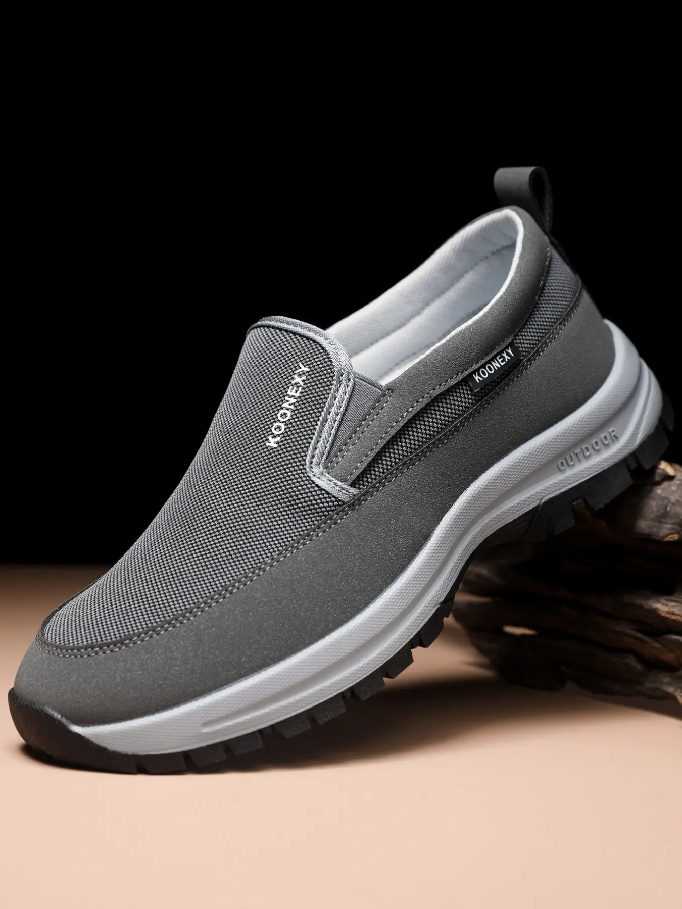 Men's Comfortable Anti-Slip Loafers, Slip Resistant Loafers, Breathable Knit Slip-On Thick Sole Lightweight Casual Shoes, All-Season Outdoor Activities Walking Shoes, Footwear