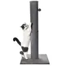 Made4Pets Plain Freestanding Sisal Vertical Scratcher for Indoor Cats, 19.25" L x 19.25" W x 41.73" H, Sturdy Base, Replaceable Spring Toy, Compact Design, Space-Saving Build, Supports Nail Health, Deters Sofa Scratching,familyfun