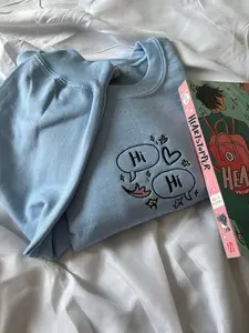 Heartstopper Embroidered T-Shirt, Nick and Charlie Embroidery Sweatshirt, LGBT Pride Hoodie, Cute Couple Gift