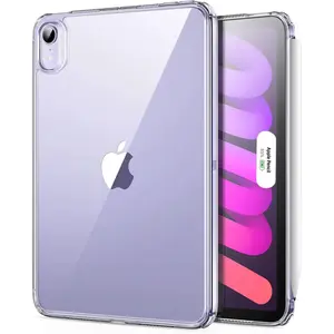for iPad Mini 7 A17 Pro Case, iPad Mini 7th/6th Generation Case (2024/2021), Slim and Light, Shock and Drop Protection, Yellowing Resistant, Hard Back, Supports Pencil Pro & Pencil(USB-C), Clear
