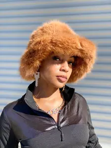 My Fav Fuzzy Bucket Hat Camel