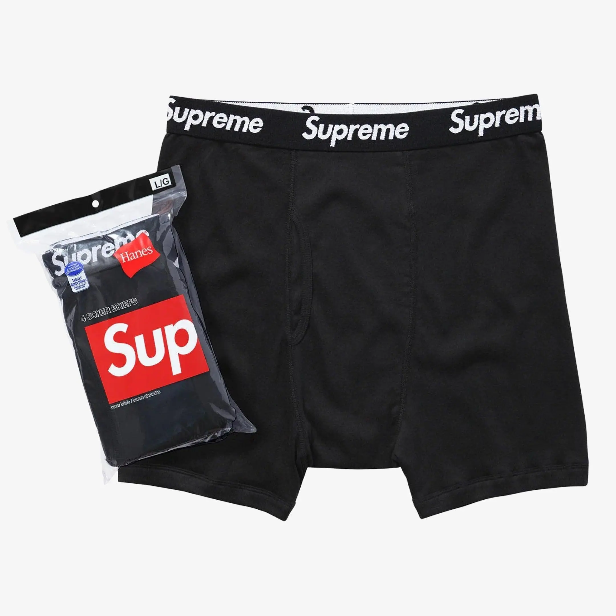Supreme x Hanes Boxer Briefs (Full Pack) Black Supreme x Hanes Boxer Briefs (Full Pack) Black