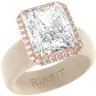 Rinfit Silicone Rings for Women with Halo 10x8mm Emerald Cut CZ Stone, Silicone Engagement Ring and Wedding Ring for Her, Flexible for Work, Gym, Pregnancy, Travel and Everyday Wear, Patented Design