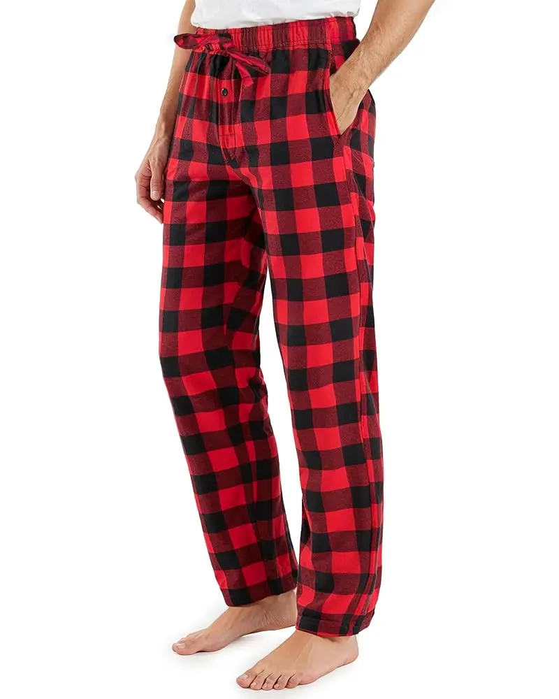 Ny Threads Men's Soft Cotton Flannel Fabric Pajama Pants - Relaxed Fit, Elastic Waist, Comfy Casual, Pockets, Christmas Sleepwear, Lightweight, Button Fly, Side Pockets, Small, Menswear, Cool Weather, Do Not Dry Clean, Loose-Fitting, Machine Wash