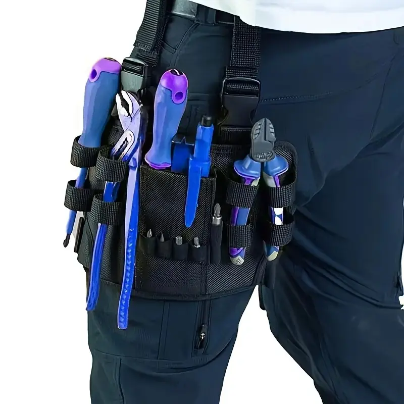 Heavy-Duty Electrician Holster Tool Bag with Belt Clip, Convenient Tool Pockets, Leg Pouch - Mini Utility Organizer for Milwaukee Accessories, Work Storage Kit