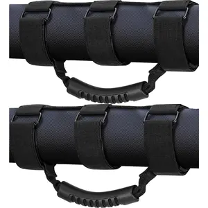 2 Pack Grab Handle Set Compatible for Jeep Wrangler TJ YJ JK, Easy-to-Fit 3 Straps Design for 1955-2023 Models (Black) - Home Improvement.