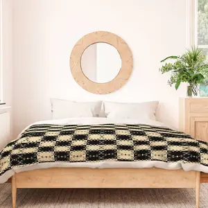 Deny Designs 3pc Full/Queen Jen Du Black and Beige Retro Duvet Cover Bedding Set