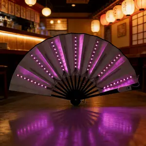 LED light-up folding fan, colorful party fan, KTV bar disco fan, fan for fan support, LED Strip Lights