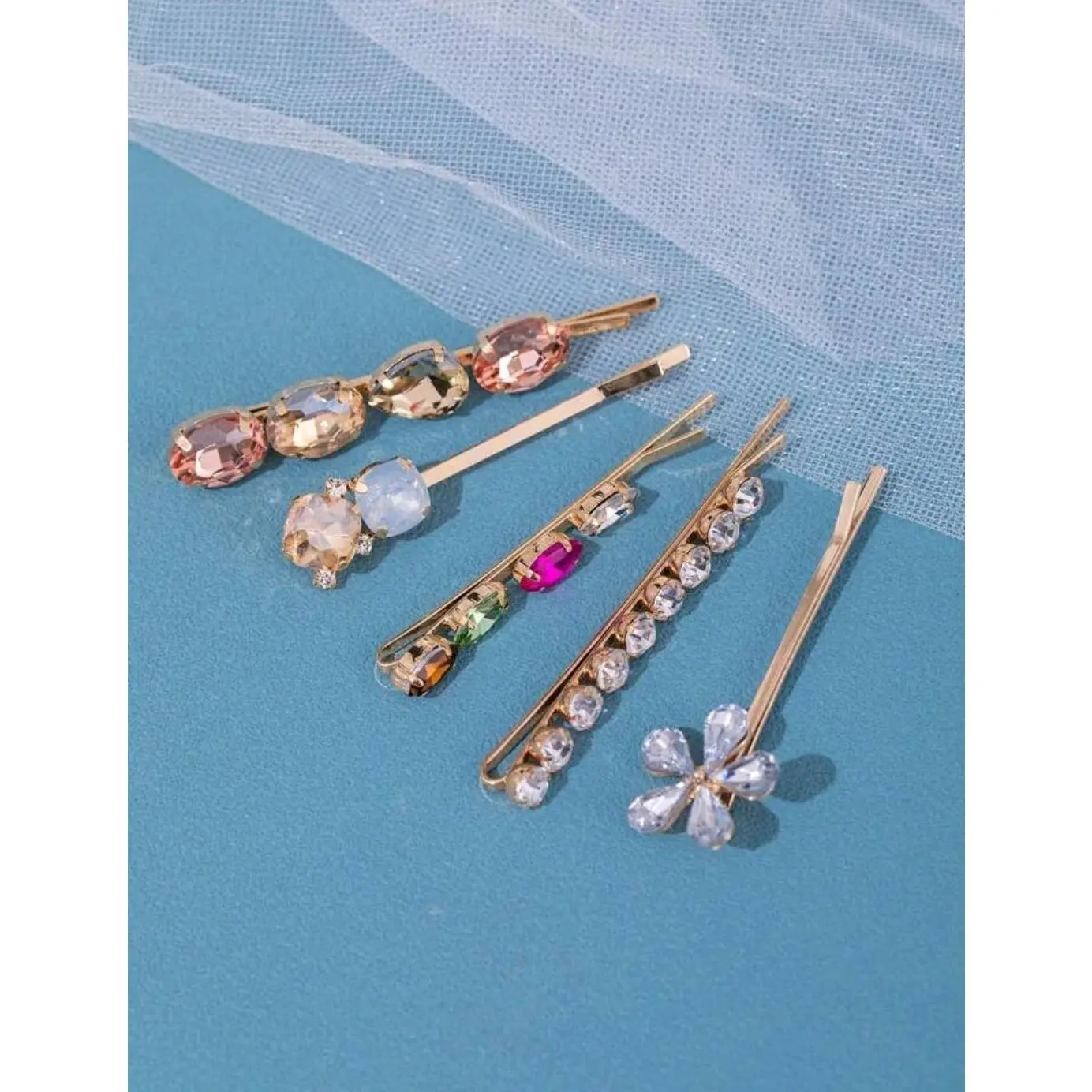 BELLA - 5pcs Rhinestone bobby pin hair pin set