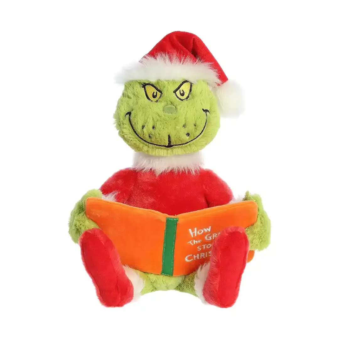 16" Aurora Whimsical Dr. Seuss Storytime Grinch, Whimsical Character Plush Toy, Whimsical Character Plush Toys