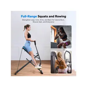 Squat Machine, 2 In 1 Squat Rowing Machine, Easy Setup & Foldable Exercise Equipment, Glute Trainer Machine, Glutes & Leg Home Workout Machine