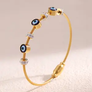 Fashion Golden Steel Wire Glasses Shaped Bracelet, Minimalist Hollow Metal Wrist Bangle, Trendy Stylish Handmade Jewelry, Slim All-match Wrist Accessory for Women Daily Wear, Party Matching & Holiday Gift