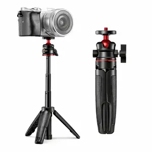Mini Extendable Tripod, Portable Foldable Desktop Tripod, Camera Accessories, 1/4" Screw Mount, Adjustable Stable Stand for Phone, Camera, Gopro, Microphone & LED Light