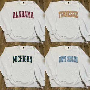 Vintage Varsity College Sweatshirt Retro Athletic Crewneck Game Day Fan Gift Game Day Shirt, ASH GREY Color Size S- 5XL, Graphic Shirt