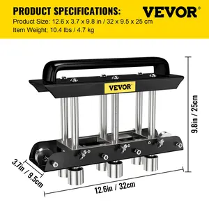 VEVOR Three-Station Edge Roller, Large Radius, 0-90 Bending Angle Sheet Metal Brake, Quickly Adjusts for Making 0.63-5.7 Bends in 30-19 Gauge Steel, for Clean Crisp Bends in Metal Roofing Materia