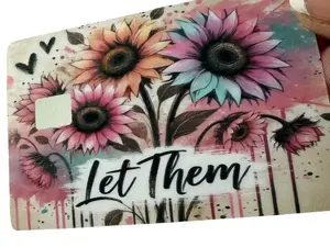 Watercolor Sunflower Credit/Debit Card Sticker Cover, DIY Decal Film with Floral & Anime Designs, Customizable Stickers for Scrapbooking & Stamping (Toys & Hobbies)